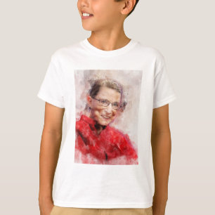 T-shirt Ruth Bader Ginsburg Aquarelle souriante Portrait R