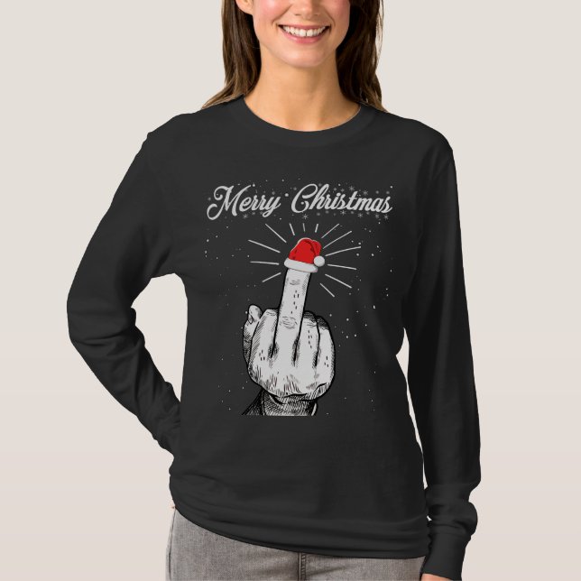 T-shirt Ruy Joyeux Noël Moyen Doigt Xmas Vilain (Devant)