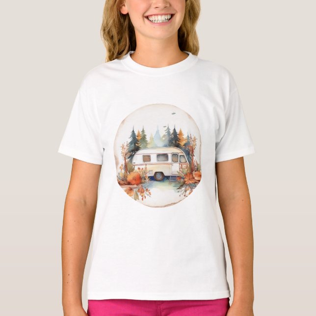 T-shirt RV Camping dans les Bois, RV camper (Devant)