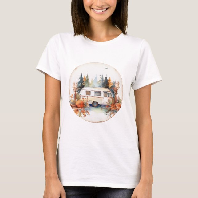 T-shirt RV Camping dans les Bois, RV camper (Devant)