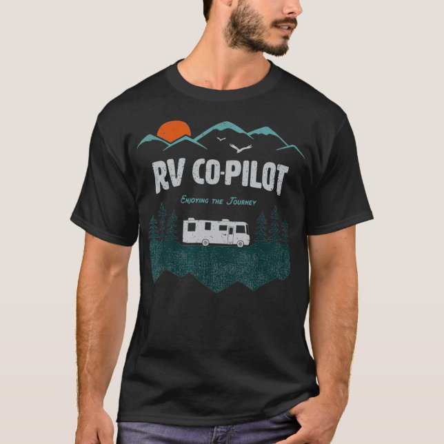 T-shirt RV CoPilote Camping Motorhome Voyage Vacation (Devant)