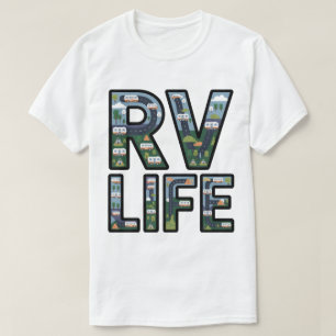 T-shirt RV Life Adventure Camper Road Triage Typographie