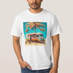 T-shirt RV rétro et palmiers