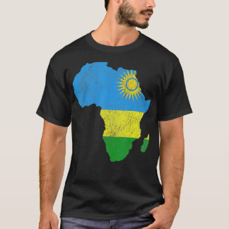 T-shirt Rwanda Drapeau Afrique Continent Silhouette Cadeau