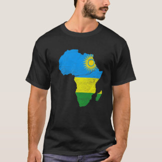 T-shirt Rwanda Drapeau Afrique Continent Silhouette Cadeau
