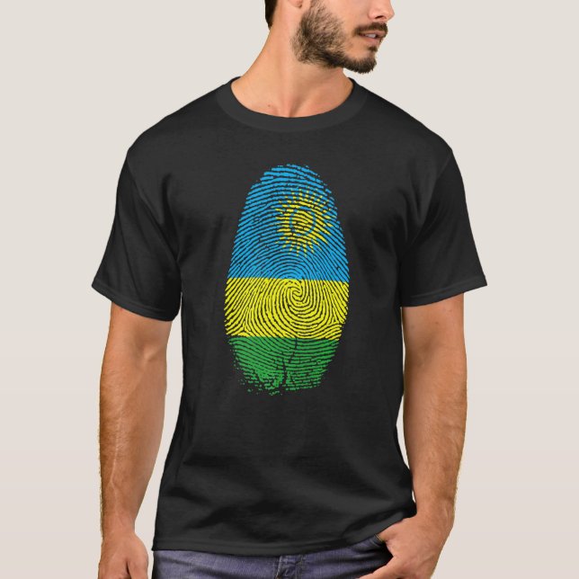 T-shirt Rwanda Drapeau Empreinte Il Est Dans Mon Adn Pour  (Devant)
