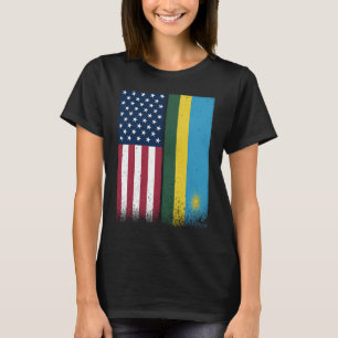 T-shirt Rwanda Rwandais Drapeaux Américains Fiers USA Rwan