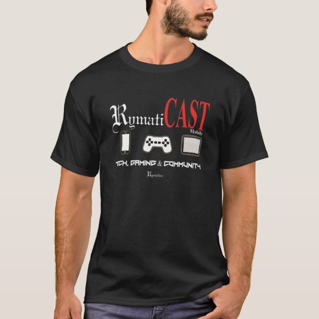 T-shirt RymatiCAST Mobile Tech, Gaming & Community. Adults (Devant)