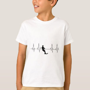 T-shirt Rythme Cardiaque Amusant Art Ski Nautique Athlète