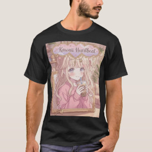 T-shirt Rythme Cardiaque Kawaii Thé aux Perles Anime Fille