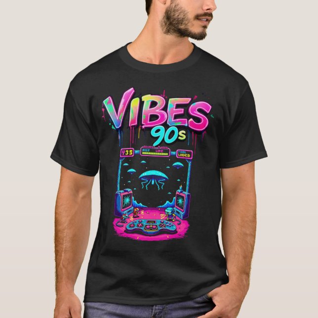 T-shirt Rythme d'arcade rétro (Devant)