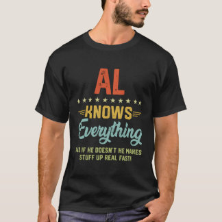 T-shirt S Al Connaît Tout Nom Plaisanteries Personnalisées