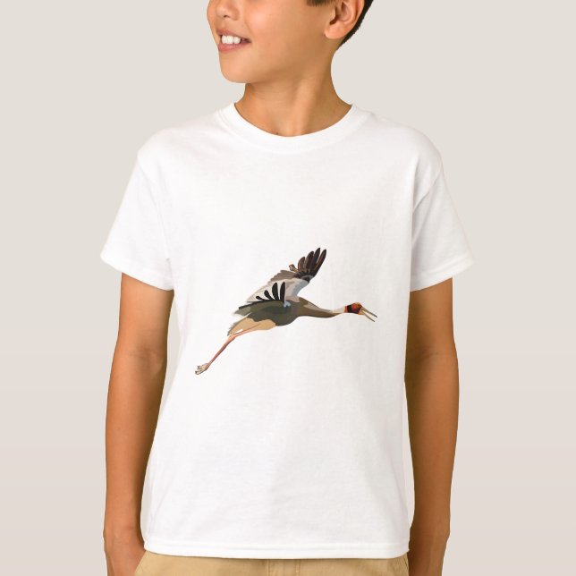 T-shirt S est pour Sarus Crane (Devant)