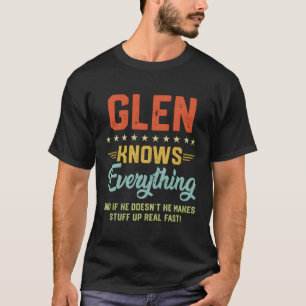 T-shirt S Glen Sait Tout Nom Plaisanteries Personnalisées