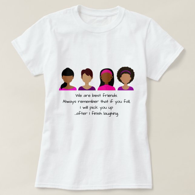T - Shirt S M L XL Beste Freunde Zitat Rosa Lila (Design vorne)