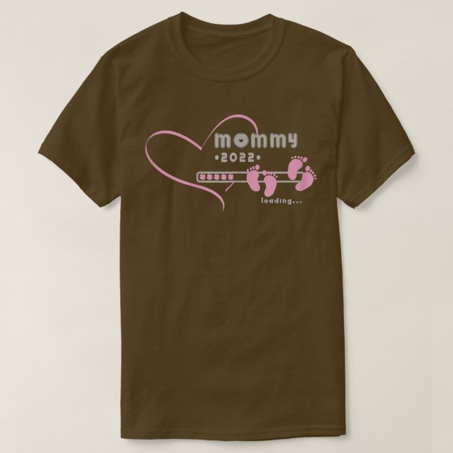 T-shirt s Mommy loading 2022 pour la grossesse faire-part  (Design devant)