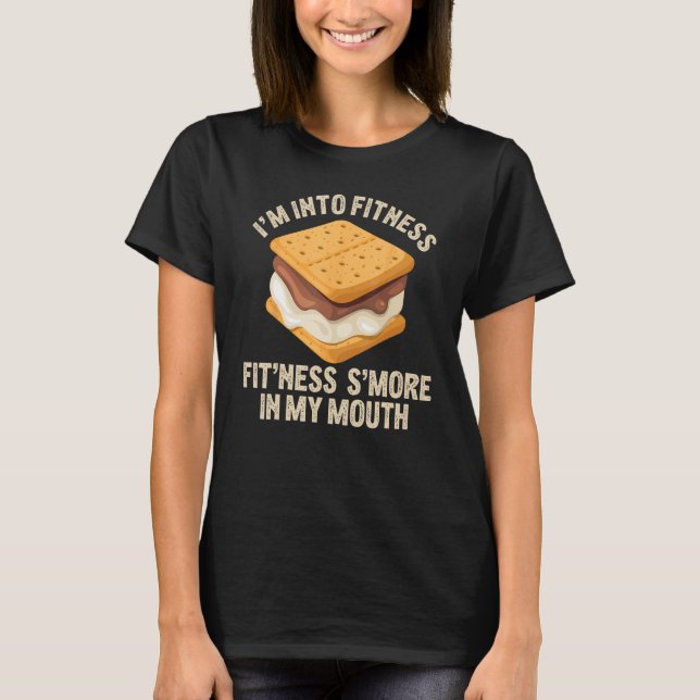 T-shirt s mores fitness marshmallows camping gym workout c (Devant)