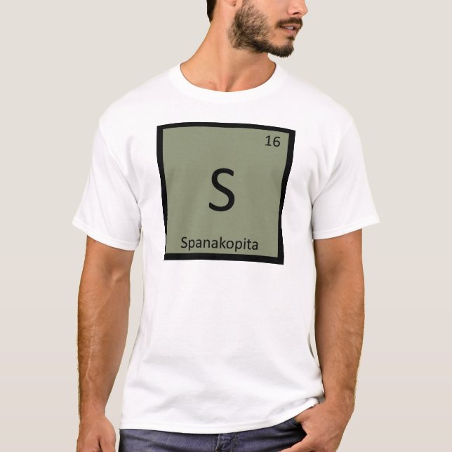 T-shirt S - Spanakopita Appetizer Chimie Tableau périodiqu (Devant)