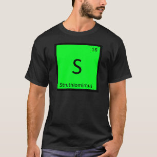 T-shirt S - Symbole du dinosaure Struthiomimus dans le tab