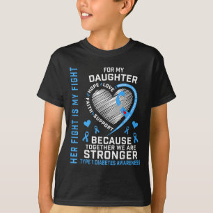 T-shirt Sa Lutte Est Ma Fille De Combat Type 1 Diabetes Sh