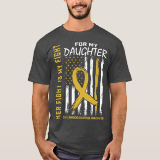 T-shirt Sa Lutte Est Ma Fille Lutter Cancer Enfance Fl
