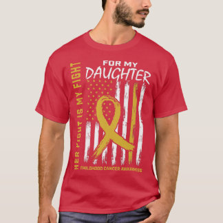 T-shirt Sa Lutte Est Ma Fille Lutter Cancer Enfance Fl