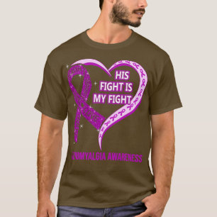 T-shirt Sa Lutte Est Ma Lutte Coeur De Ruban Fibromyalgie 