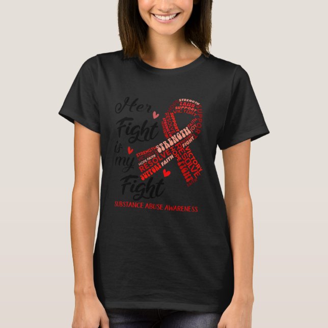 T-shirt Sa Lutte Est Ma Lutte Contre L'Abus De Ruban Rouge (Devant)
