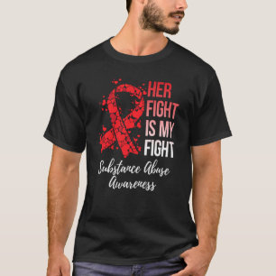 T-shirt Sa Lutte Est Ma Lutte Contre L'Abus De Substance S
