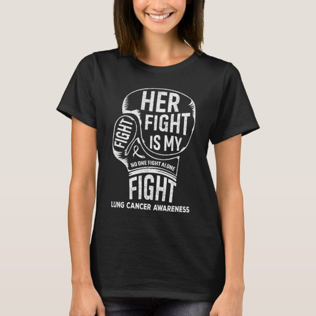 T-shirt Sa Lutte Est Ma Lutte Contre Le Cancer Du Poumon (Devant)