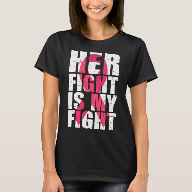 T-shirt Sa Lutte Est Ma Lutte Contre Le Cancer Du Sein (Devant)