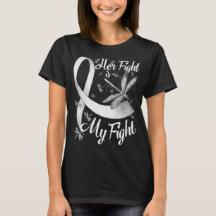 T-shirt Sa Lutte Est Ma Lutte Dragonfly Cancer Du Poumon