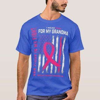 T-shirt Sa Lutte Est Ma Lutte Je Porte Pink Grand-Mère Bre