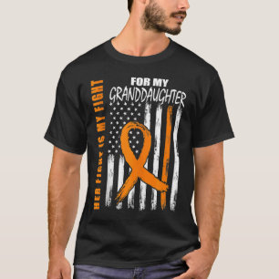 T-shirt Sa Lutte Est Mon Combat Grand-Fille Leukemia Aware