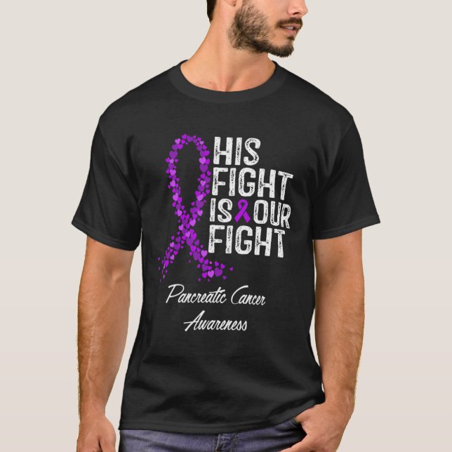 T-shirt Sa Lutte Est Notre Lutte Contre Le Cancer Pancréat (Devant)