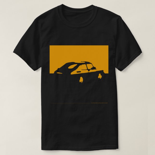 T-shirt Saab 900, 1990 - Jaune sur charbon (Design devant)