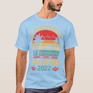 T-shirt Sable de mer vintage Vacances Soleil 2022 St. Maar