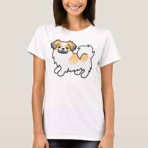 T-shirt Sable Fawn Parti Couleur Tibétain Espagnol mignon 