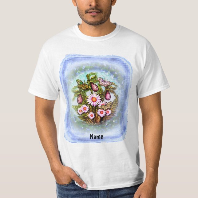 T-shirt Sabot de Vénus papillon  (Devant)
