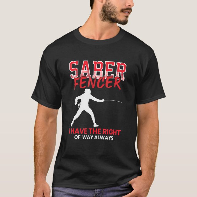 T-shirt Sabre Fencer - Entraînement Entraîneur Combat Spor (Devant)
