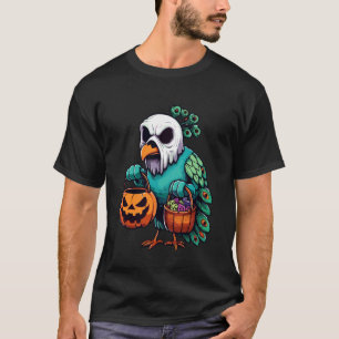 T-shirt Sac à bonbons effrayant Paon fantôme Halloween Épo