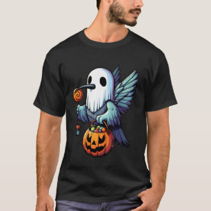 T-shirt Sac à bonbons fantôme de colibri Halloween effraya