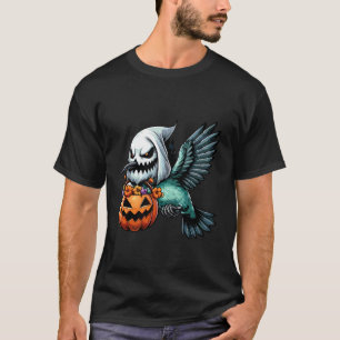 T-shirt Sac à bonbons fantôme de colibri Halloween effraya