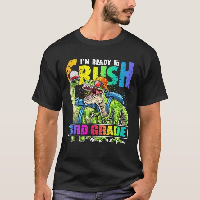 T-shirt Sac À Dinosaure De 3Ème Année À Broyer Prêt Retour (Devant)