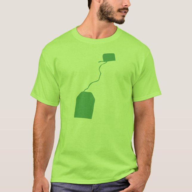 T-shirt Sachet à thé, tasse d'ensachage de T, thé vert, (Devant)