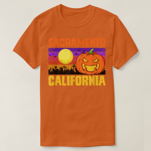 T-shirt Sacramento California Happy Halloween Party Local  (Design devant)