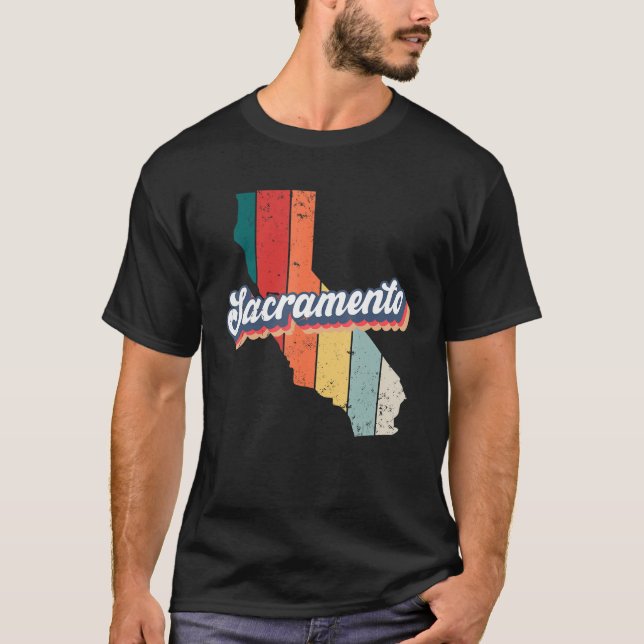 T-shirt Sacramento City Retro Vintage Californie (Devant)