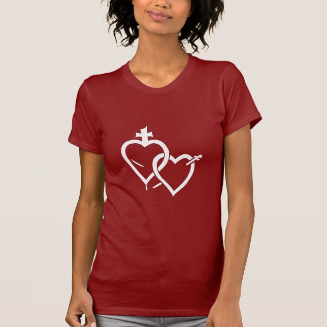 T-shirt sacré et impeccable de coeurs (Devant)