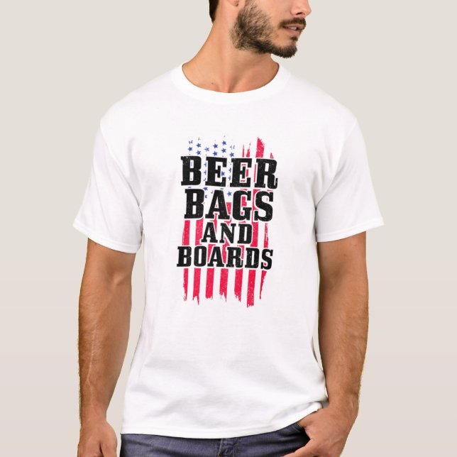 T-shirt Sacs à bière Cornhole (Devant)
