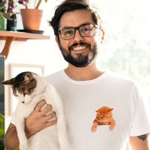 T-shirt Sad Ginger Chat Kitty Poche